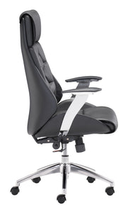 28.7" x 29" x 46.6" Black, Leatherette, Chromed Steel, Office Chair