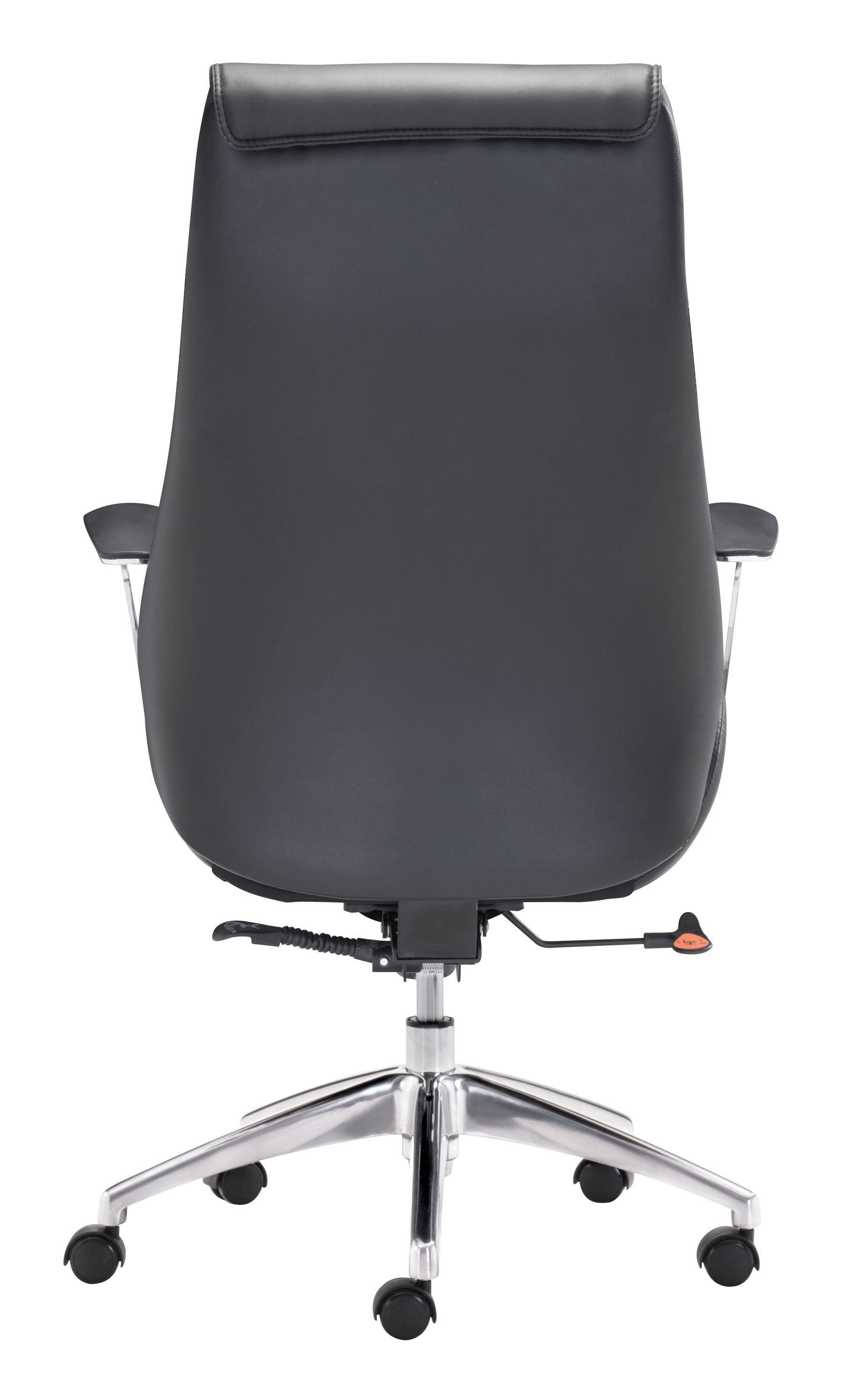 28.7" x 29" x 46.6" Black, Leatherette, Chromed Steel, Office Chair