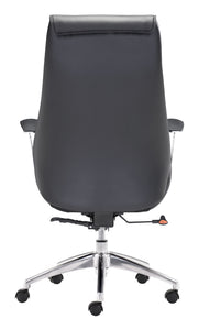28.7" x 29" x 46.6" Black, Leatherette, Chromed Steel, Office Chair