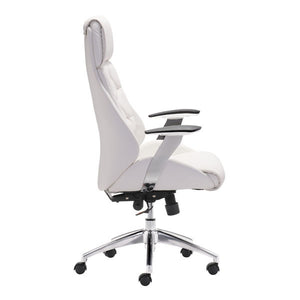 28.7" X 29" X 46.6" White Leatherette Office Chair