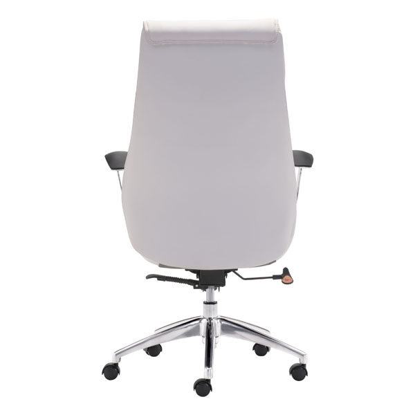 28.7" X 29" X 46.6" White Leatherette Office Chair