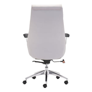 28.7" X 29" X 46.6" White Leatherette Office Chair