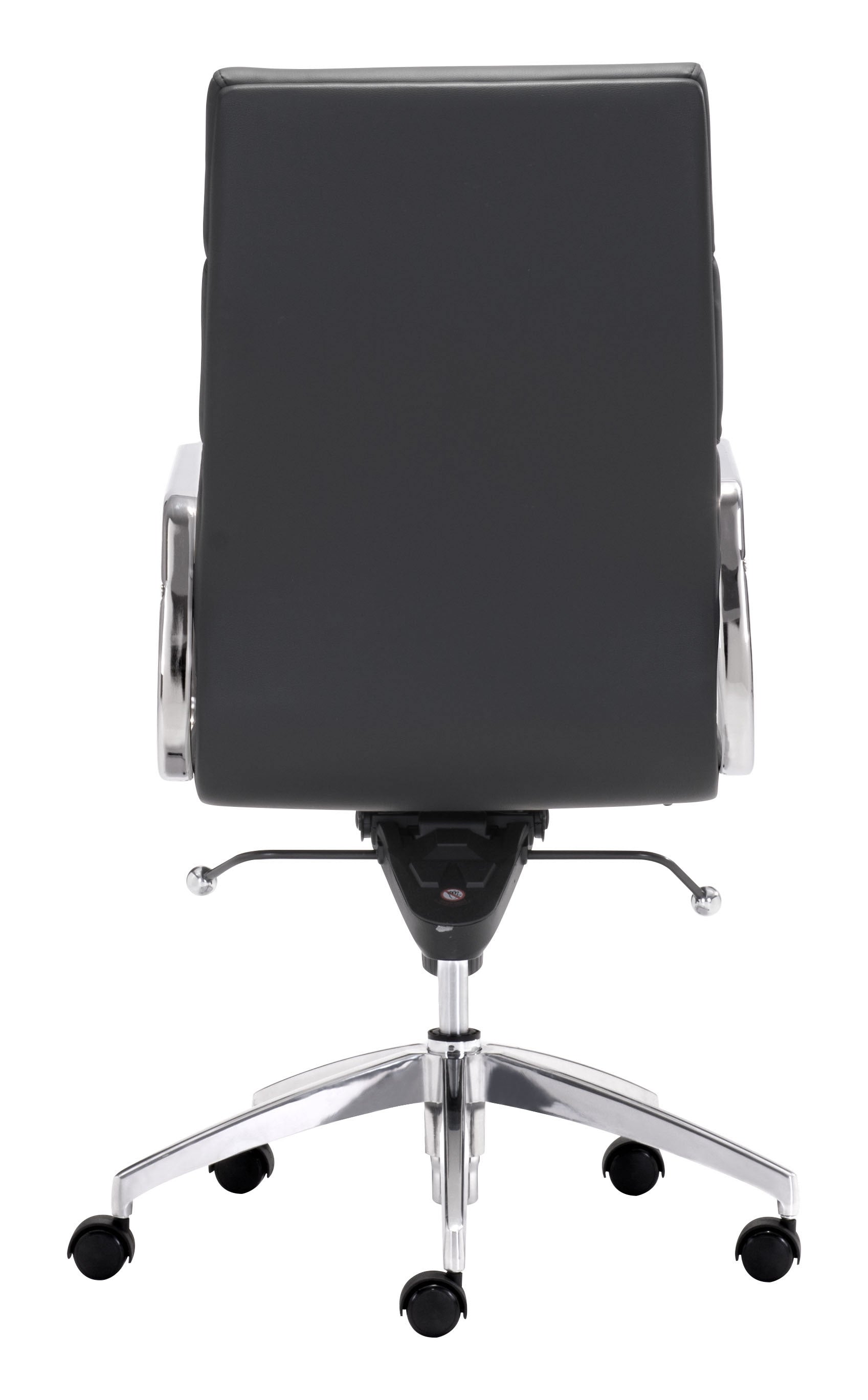21" x 26" x 42" Black, Leatherette, Chromed Steel, High Back Office Chair
