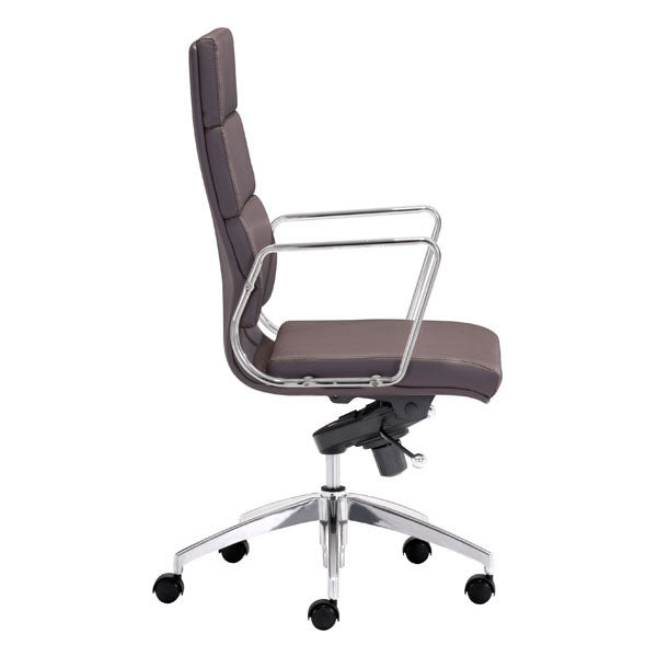 21" X 26" X 44.5" Espresso Leatherette High Back Office Chair