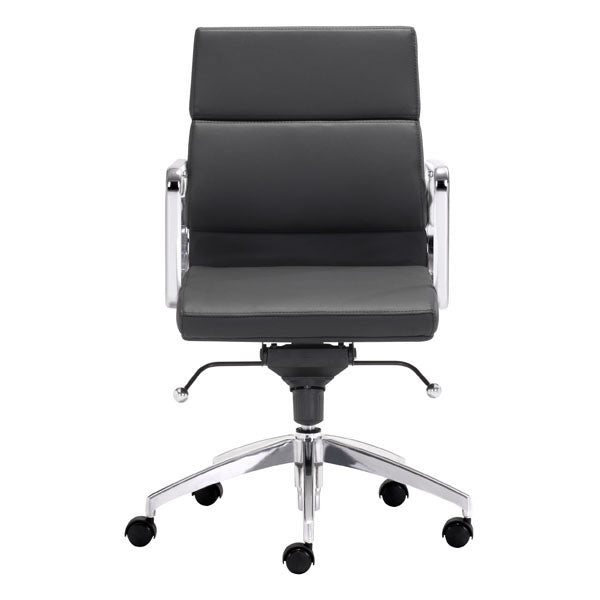 21" X 26" X 39" Black Leatherette Low Back Office Chair