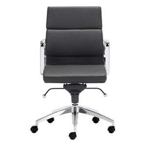 21" X 26" X 39" Black Leatherette Low Back Office Chair