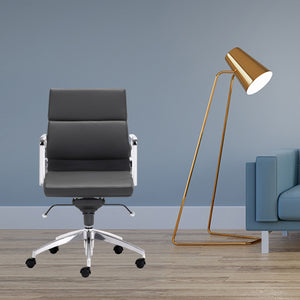 21" X 26" X 39" Black Leatherette Low Back Office Chair