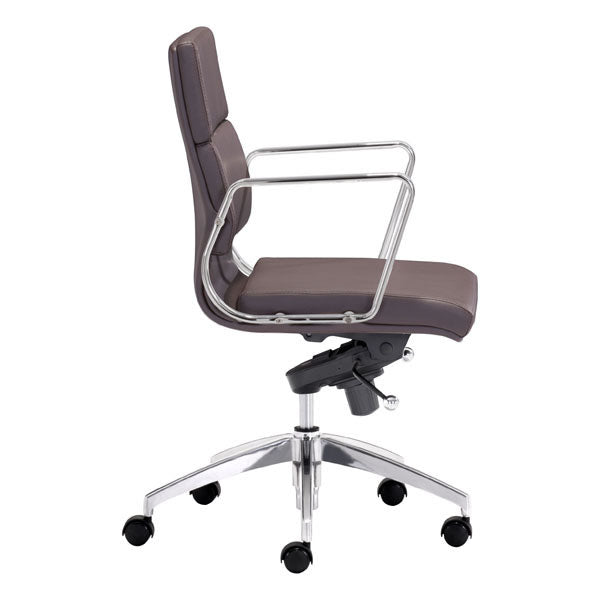 21" X 26" X 39" Espresso Leatherette Low Back Office Chair