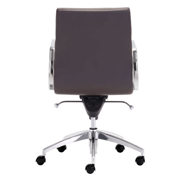 21" X 26" X 39" Espresso Leatherette Low Back Office Chair