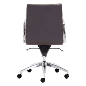 21" X 26" X 39" Espresso Leatherette Low Back Office Chair