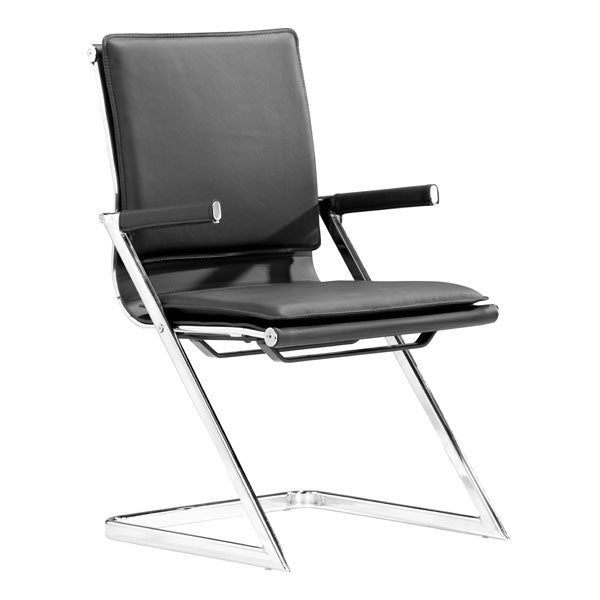 19" X 22" X 35" 2 Pcs Black Leatherette Conference Chair