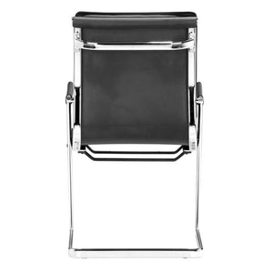 19" X 22" X 35" 2 Pcs Black Leatherette Conference Chair