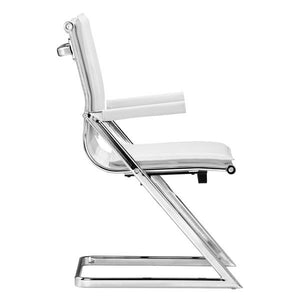 19" X 22" X 35" 2 Pcs White Leatherette Conference Chair