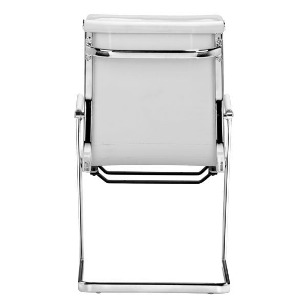 19" X 22" X 35" 2 Pcs White Leatherette Conference Chair