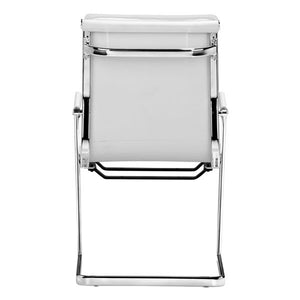 19" X 22" X 35" 2 Pcs White Leatherette Conference Chair