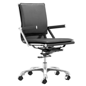 19" X 24" X 39.5" Black Leatherette Office Chair