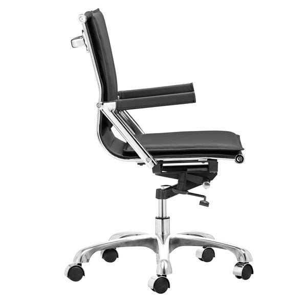 19" X 24" X 39.5" Black Leatherette Office Chair
