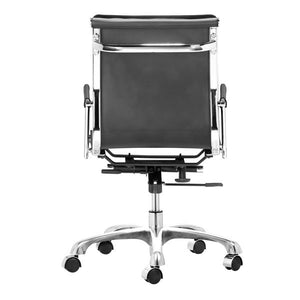 19" X 24" X 39.5" Black Leatherette Office Chair