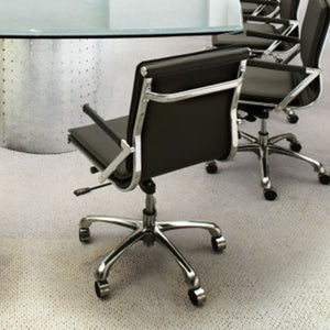 19" X 24" X 39.5" Black Leatherette Office Chair