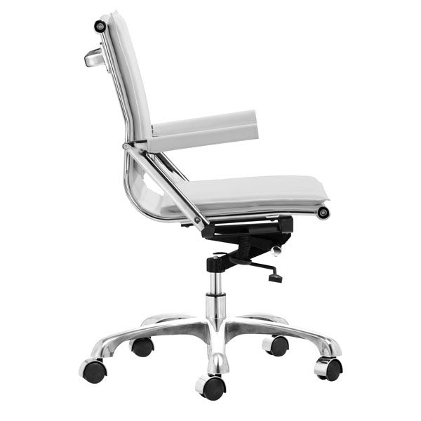 19" X 24" X 39.5" White Leatherette Office Chair