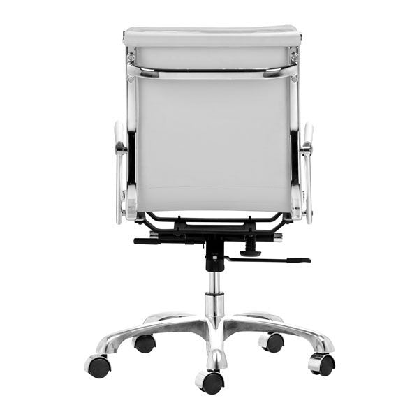 19" X 24" X 39.5" White Leatherette Office Chair