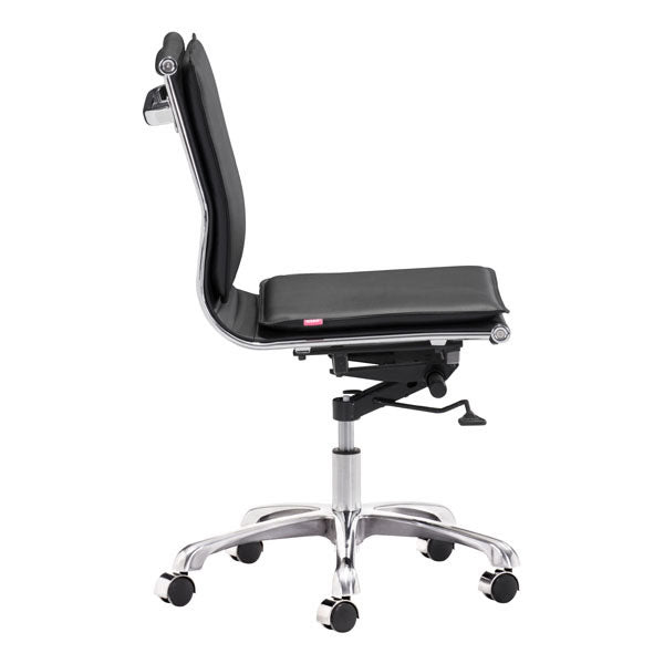 23" X 23" X 40" Black Leatherette Armless Office Chair