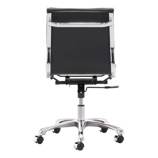23" X 23" X 40" Black Leatherette Armless Office Chair