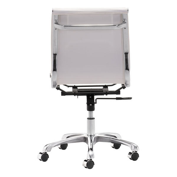 23" X 23" X 40" White Leatherette Armless Office Chair