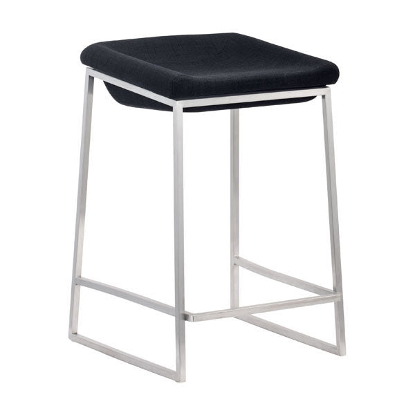 15.7" X 18" X 25.6" 2 Pcs Dark Gray Polyblend Counter Stool