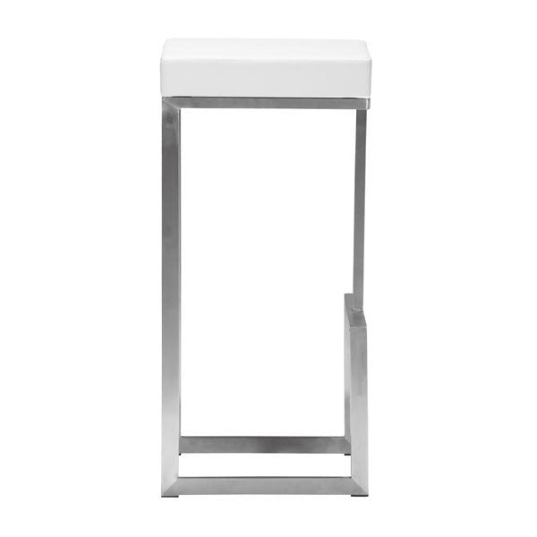 14" X 14" X 30" 2 Pcs White Leatherette Barstool