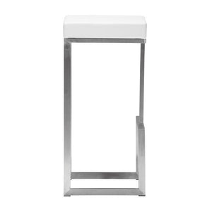 14" X 14" X 30" 2 Pcs White Leatherette Barstool