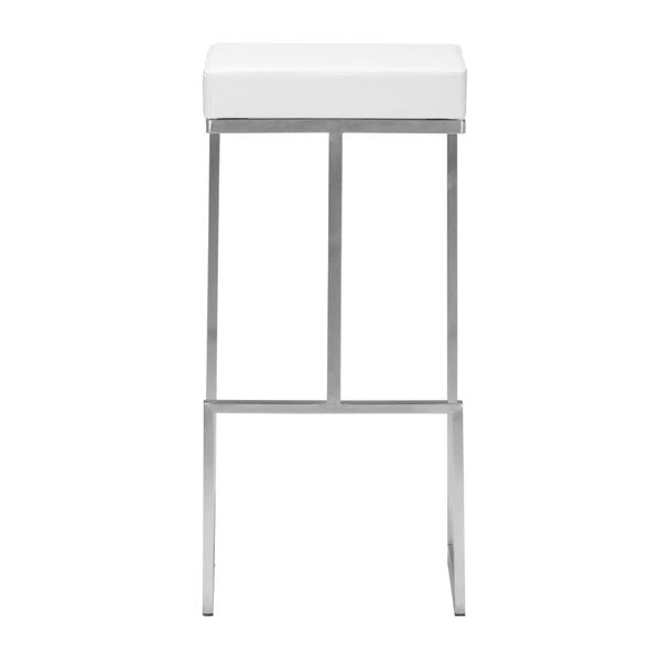 14" X 14" X 30" 2 Pcs White Leatherette Barstool