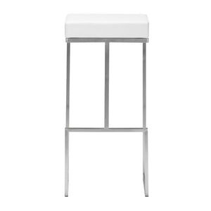 14" X 14" X 30" 2 Pcs White Leatherette Barstool