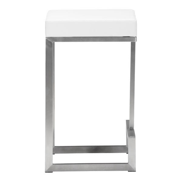 14" X 14" X 26" 2 Pcs White Leatherette Counter Stool