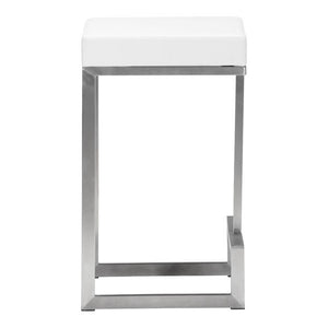 14" X 14" X 26" 2 Pcs White Leatherette Counter Stool