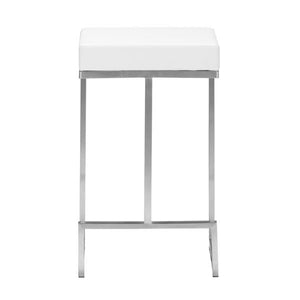 14" X 14" X 26" 2 Pcs White Leatherette Counter Stool