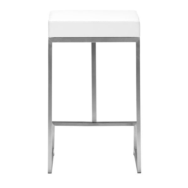 14" X 14" X 26" 2 Pcs White Leatherette Counter Stool