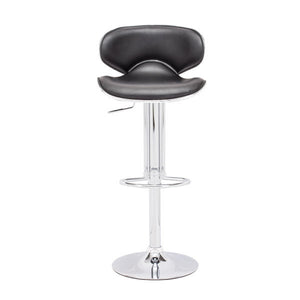 18.7" X 18.3" X 40.9" Black Leatherette Chromed Steel Bar Chair