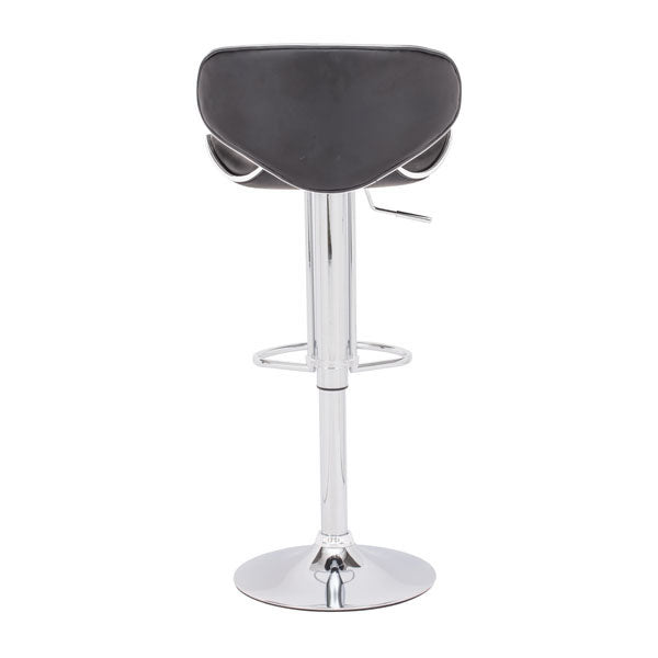 18.7" X 18.3" X 40.9" Black Leatherette Chromed Steel Bar Chair