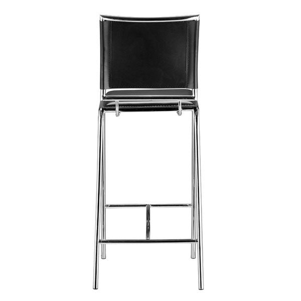 14" X 20" X 37.5" 2 Pcs Black Leatherette Chromed Steel Bar Chair