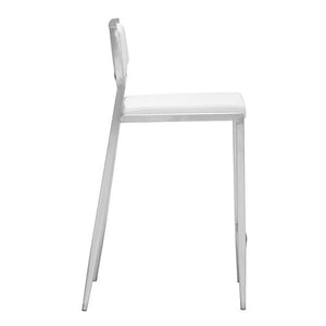 18" X 20" X 36" 2 Pcs White Leatherette Counter Chair