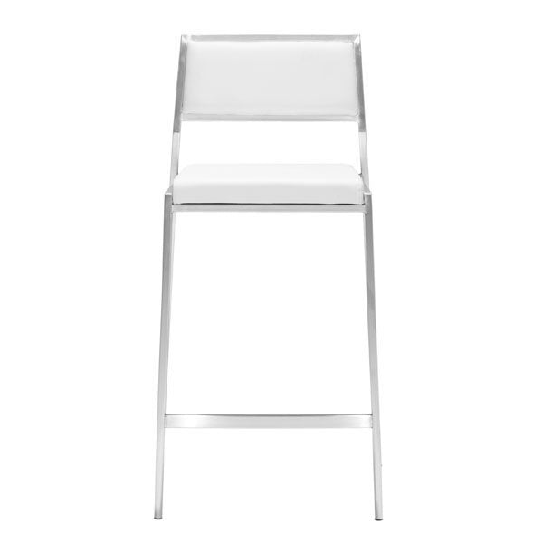 18" X 20" X 36" 2 Pcs White Leatherette Counter Chair