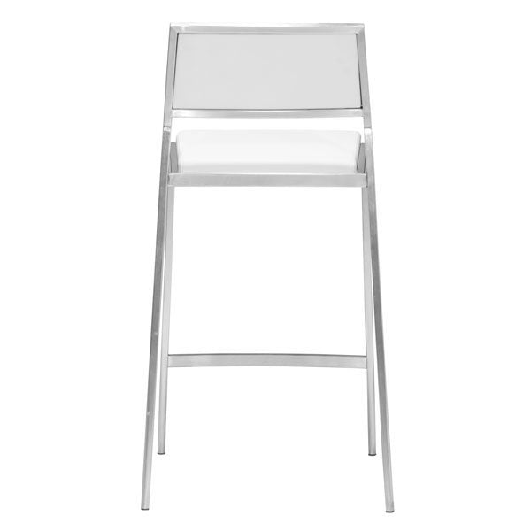18" X 20" X 36" 2 Pcs White Leatherette Counter Chair