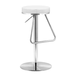 15" X 14" X 31" White Leatherette Barstool