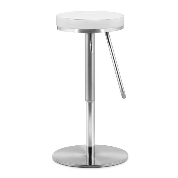 15" X 14" X 31" White Leatherette Barstool