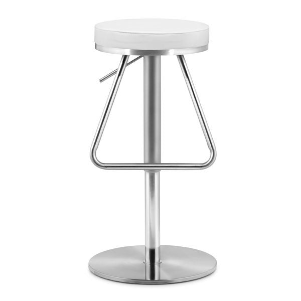 15" X 14" X 31" White Leatherette Barstool