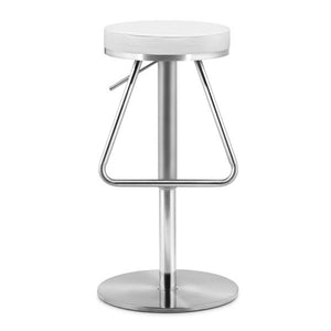 15" X 14" X 31" White Leatherette Barstool