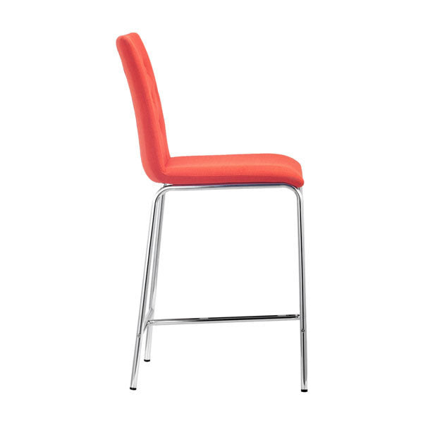16.5" X 19.7" X 39" 2 Pcs Tangerine Polyblend Counter Chair
