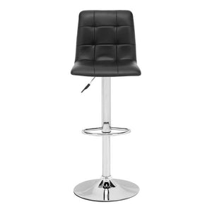 16.9" X 16.3" X 44.9" Black Leatherette Chromed Steel Bar Chair