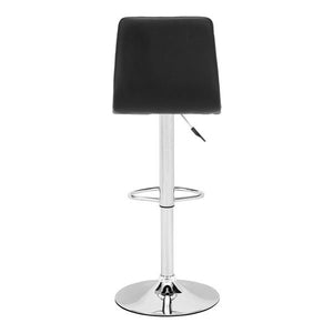 16.9" X 16.3" X 44.9" Black Leatherette Chromed Steel Bar Chair